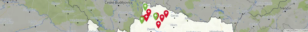 Kartenansicht für Apotheken-Notdienste in der Nähe von Gastern (Waidhofen an der Thaya, Niederösterreich)